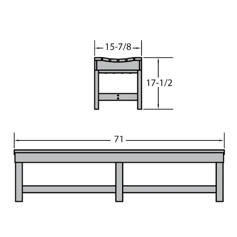 Highwood Commercial Grade Weldon 6ft Backless Picnic Bench