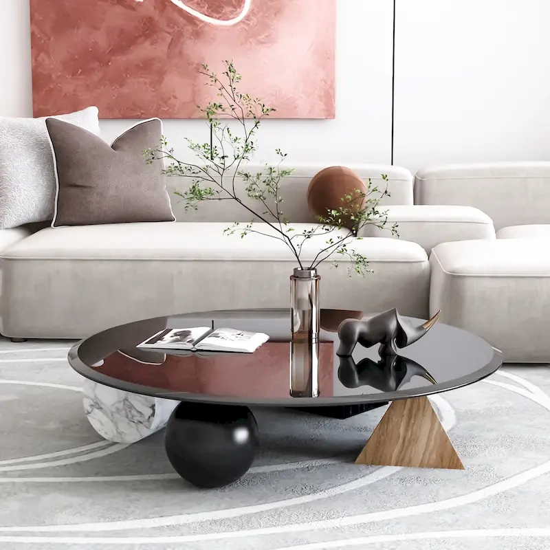 Round Tempered Glass Table Top with Beveled Edge