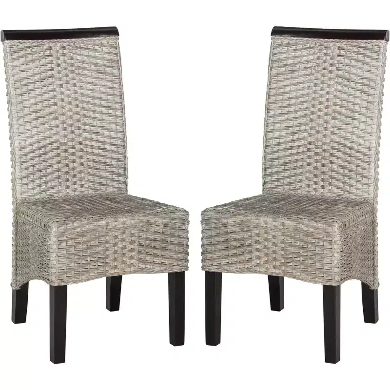 Ilya 18 H Wicker Dining Chair (Set of 2) - SEA8017 - Safavieh