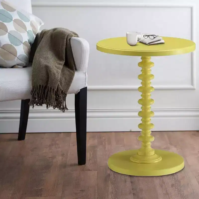 Royal Hampton Side Table With Round Top, Yellow