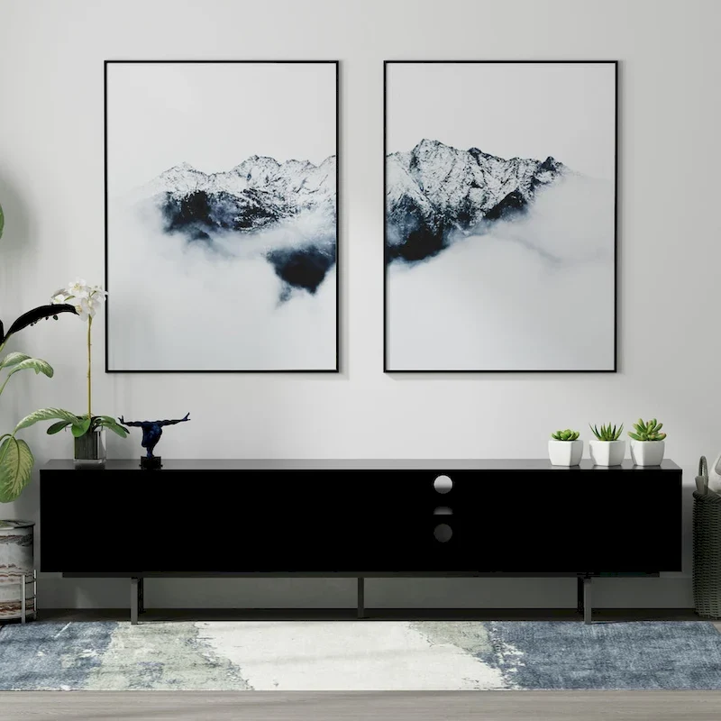 78 x 20 Lowboy Mid-Century Modern TV Stand Console