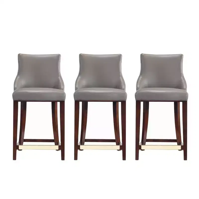 Manhattan Comfort Set of 3 Shubert Modern Leatherette Upholstered Counter Height Barstools