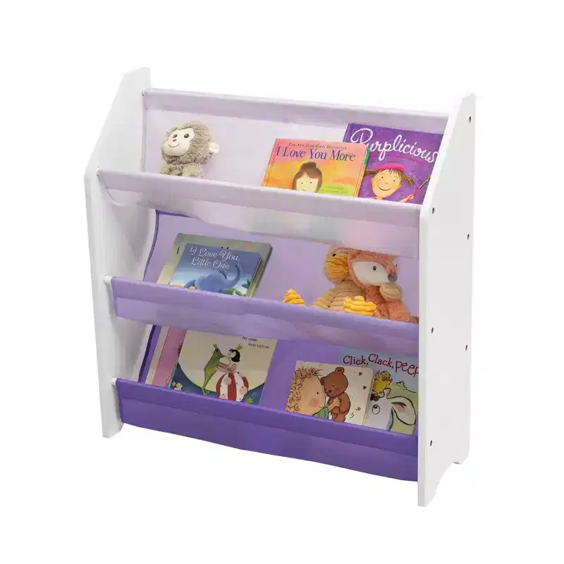 Humble Crew 30"H 3 Tier Kids' Storage Book Rack Purple