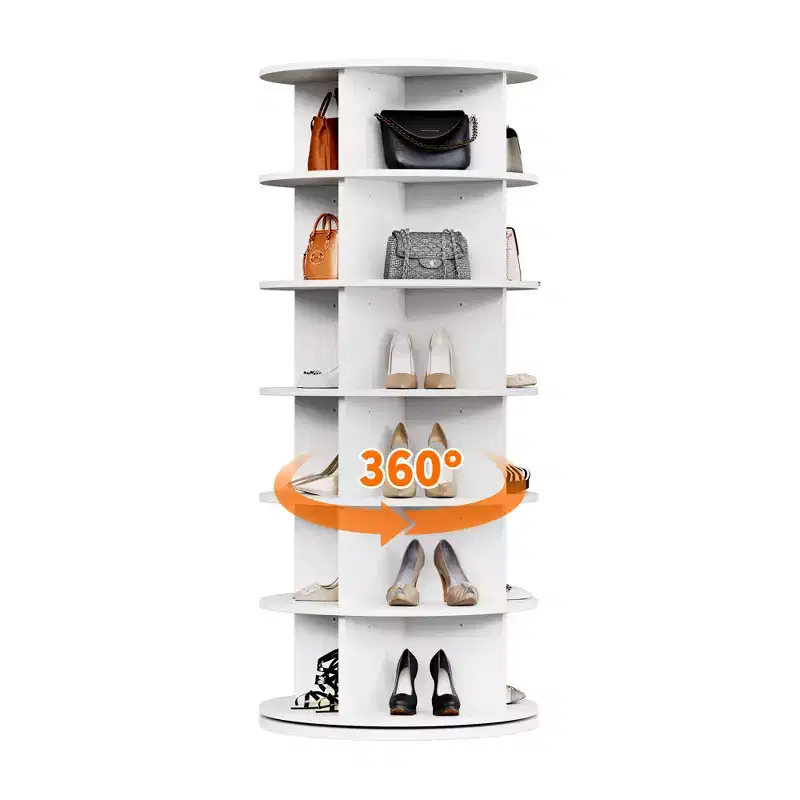 360 Rotating Freestanding Shoe Cabinet, Circular Rotating Shoe Rack Tower, Vertical Rotating Shoe Display Stand, Suitable for Entryway