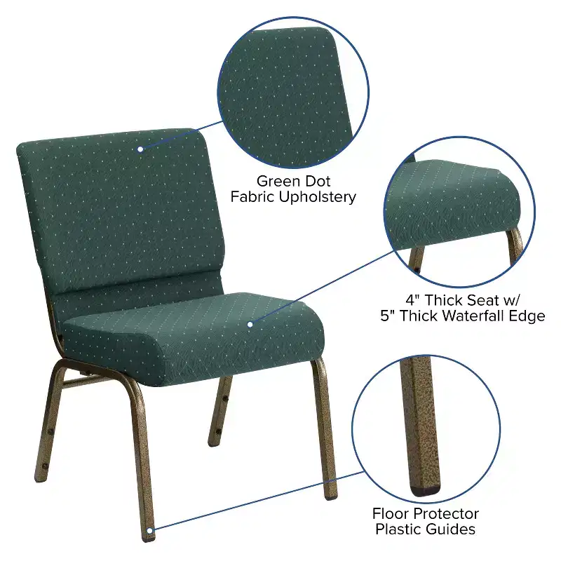 4 Pack 21''W Stacking Church Chair