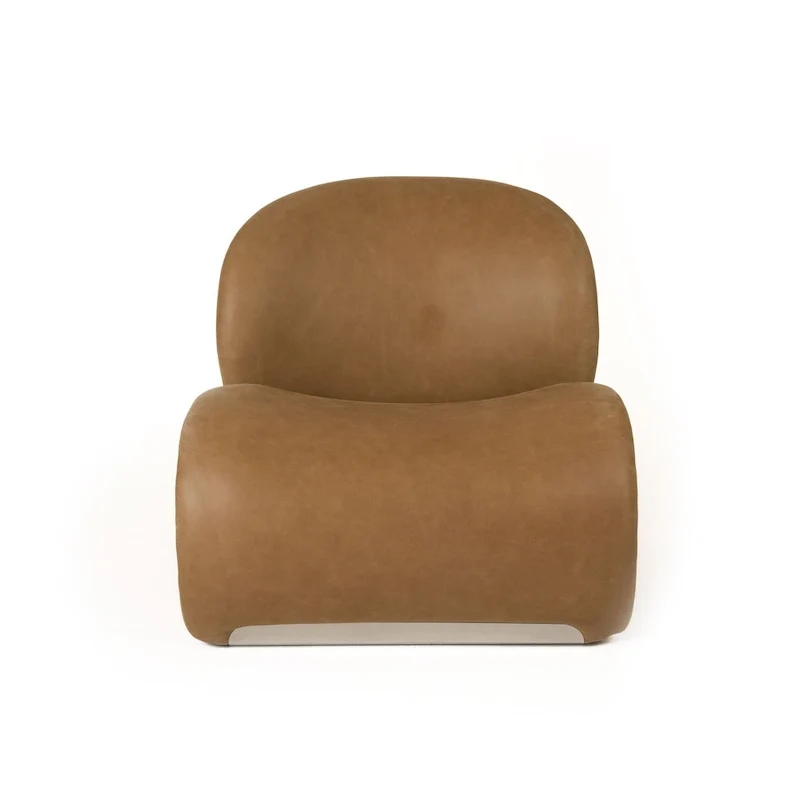 Donovan Modern Brown Leather Accent Chair