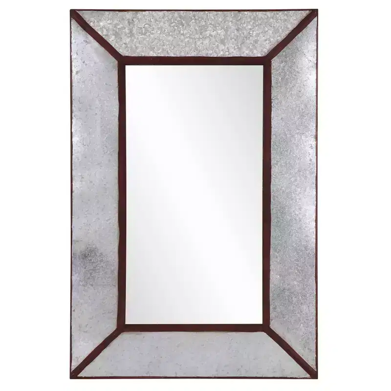 Howard Elliott 36"x24.5" Metal Framed Rectangular Rustic Accent Wall Mirror