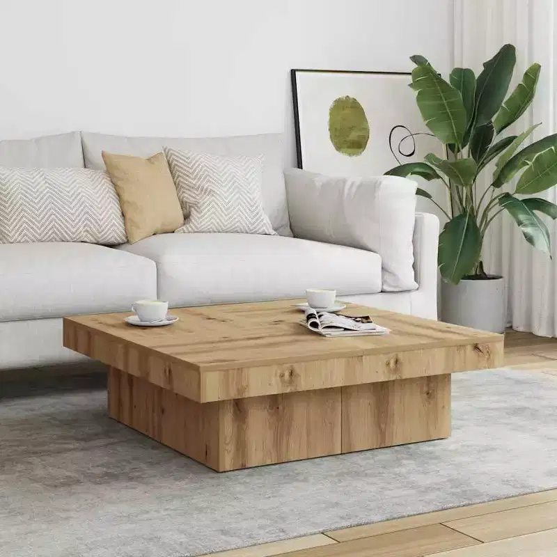 Large Modern Square Coffee Table, Engineered Wood