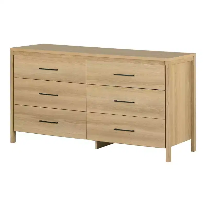 6 Drawer Double Dresser Natural Ash