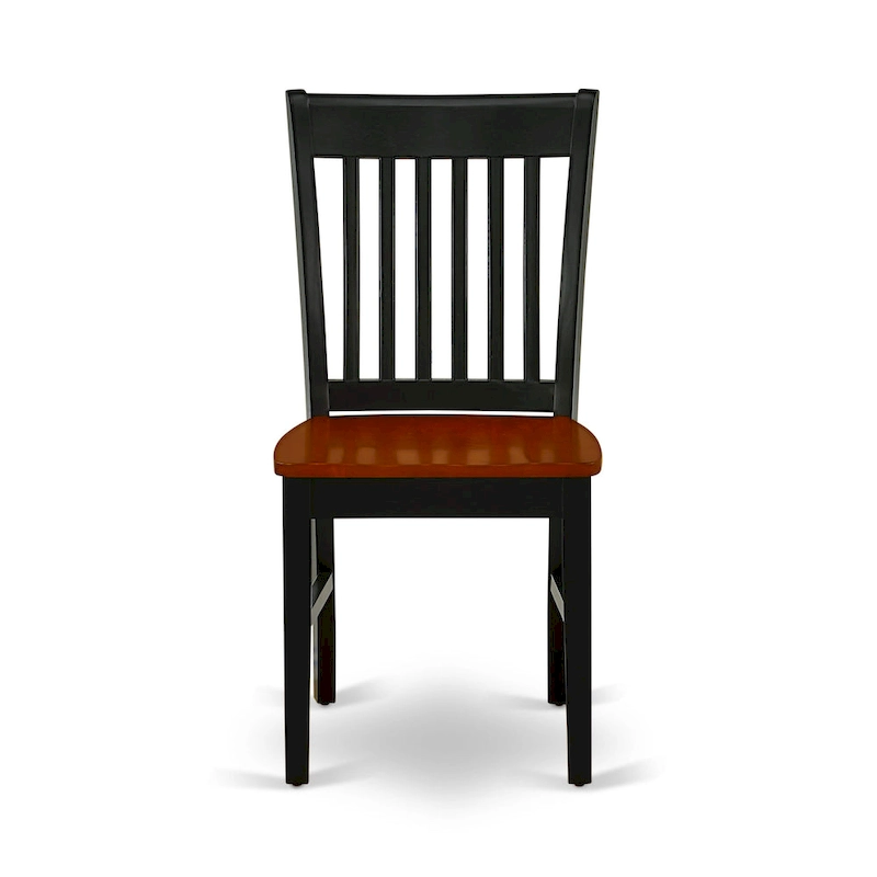 East West Furniture Dining Set- a Rectangle Dining Table and Kitchen Chairs, Black & Cherry (Pieces Option)
