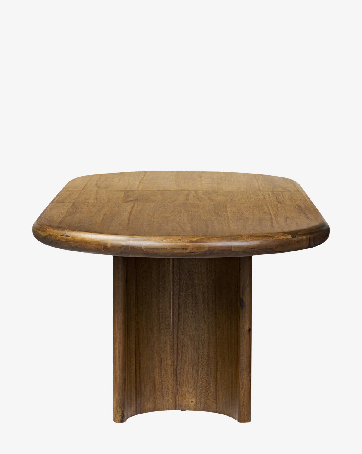 Natural Acacia Extension Dining Table with Crescent Legs for Dining Room