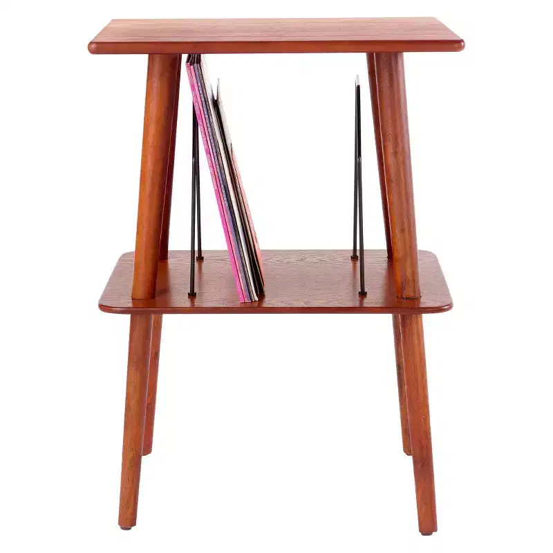 Manchester Entertainment Stand: Hardwood Turntable & Magazine Storage Cabinet