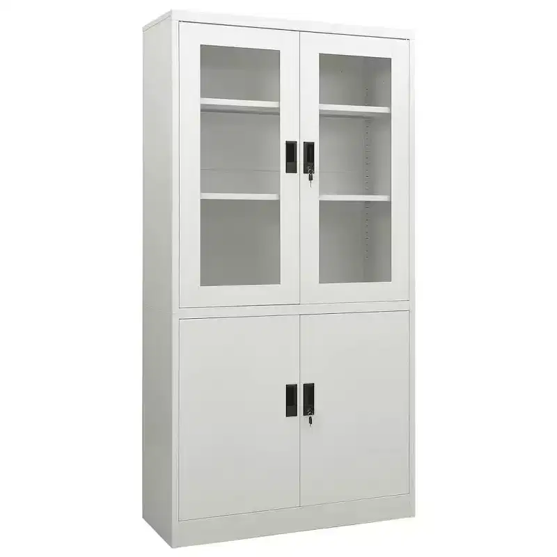 Steel Filing Cabinet with 4 Doors and 3 Shelves