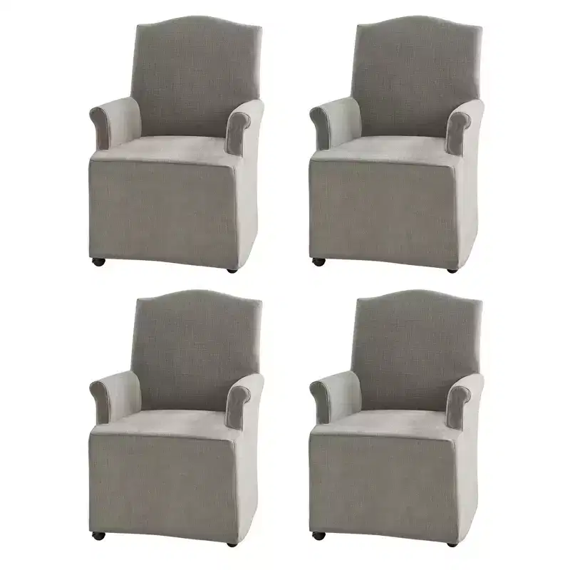 Arnold dining chair Set of 4 roll arms|ARTFUL LIVING DESIGN