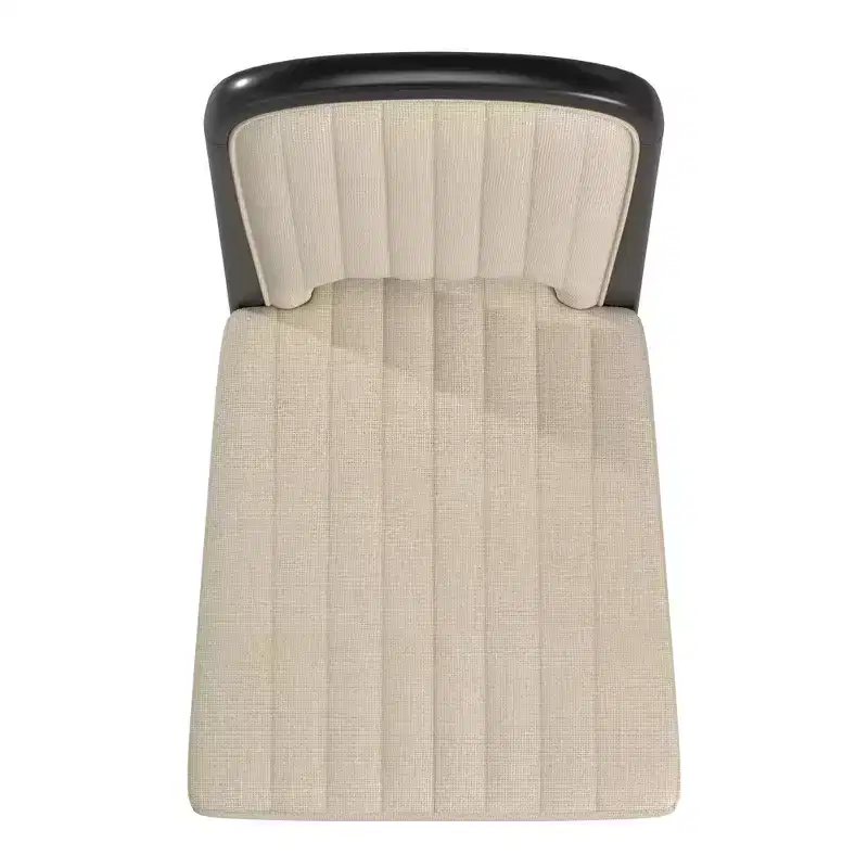 Fuske Wood Finish Cream Fabric Channel Stitching Dining Chair (Set of 2) - iNSPIREQ
