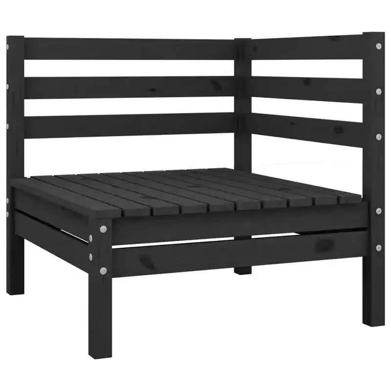 vidaXL Garden Lounge Set Black Solid pine wood 25.0 in x 25.0 in x 24.6 in