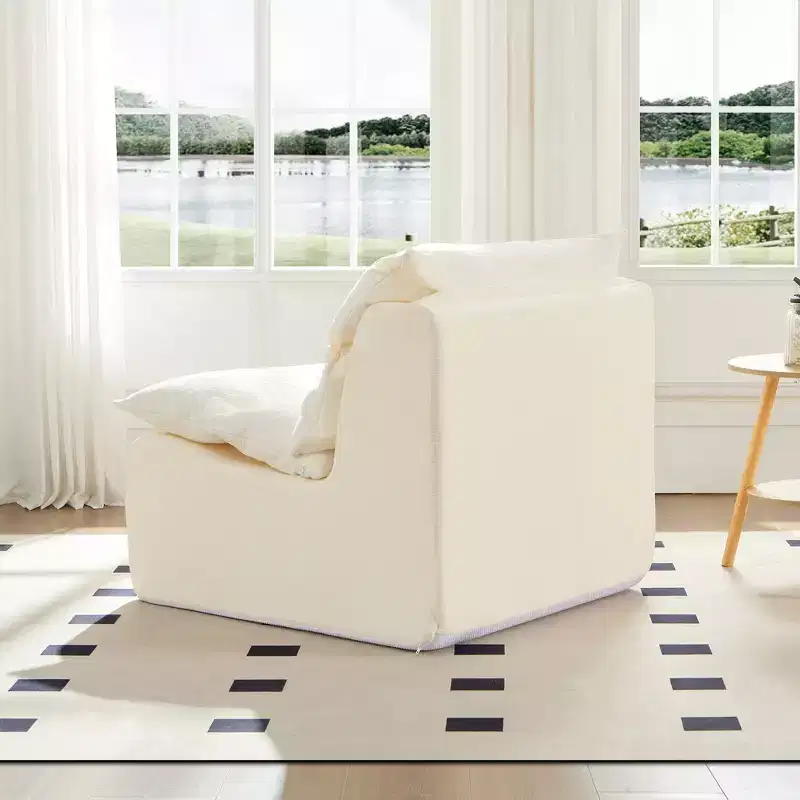 Armless Pure Foam Single Sofa Chair with Cushion