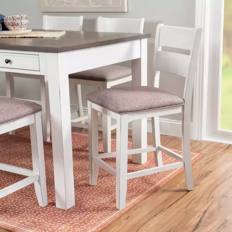 Powell 6pc Bruner Rectangle Counter Height Dining Set White