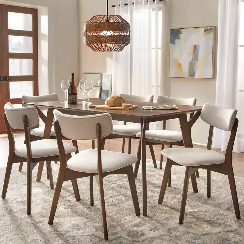 Lifestorey Cari 7Pc Mid Century Modern Dining Set