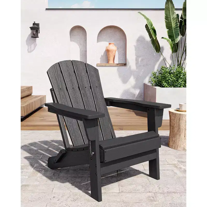 Adirondack Chair Outdoor, HDPE Heavy Duty 380lb Capacity, Weather Resistant No Assembly Required Foldable for Patio, Lawn, Garden