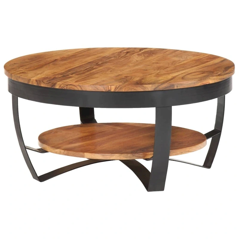 vidaXL Coffee Table 25.6x25.6x12.6 Solid Acacia Wood