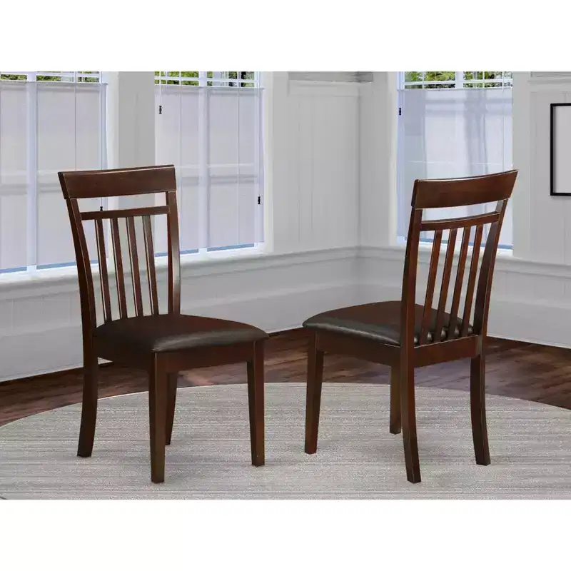 HomeStock Capri Faux Leather Dining Chairs Set of 2 Modern