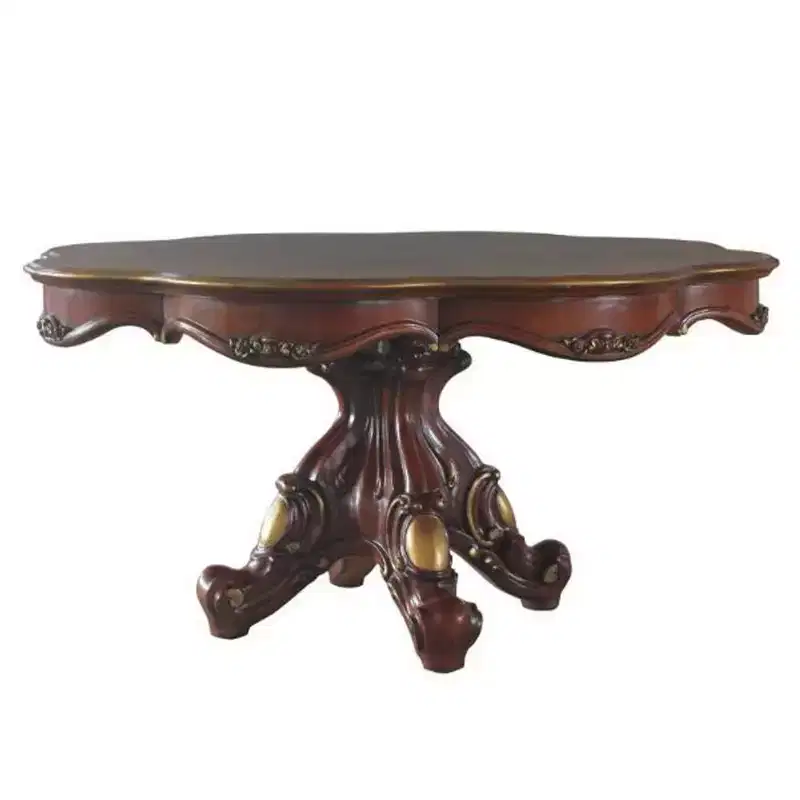 Round Dining Table, Honey Oak Finish, Pedestal Base, Seats 4, 62