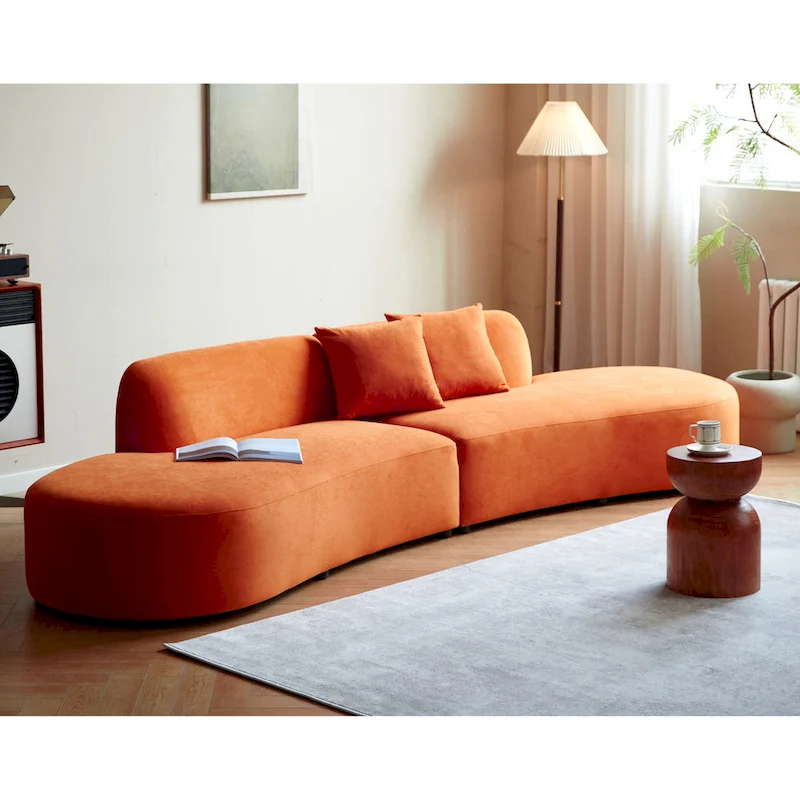 132.3 inch Large Half Moon Curved Sectional Sofa