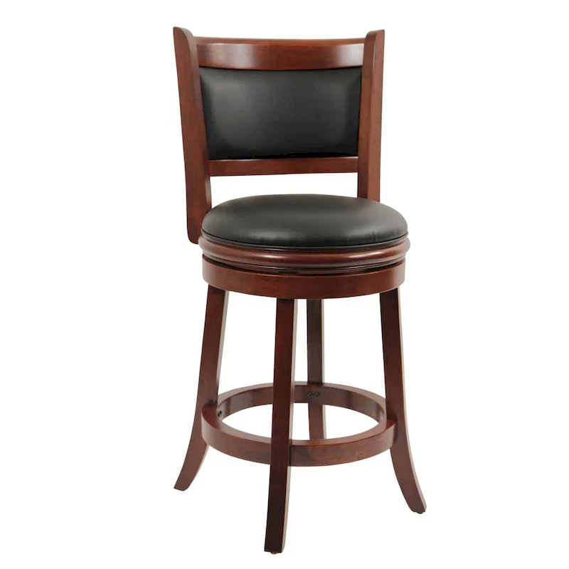 Multi-Color Faux Leather Swivel Counter Barstool, Single Seat