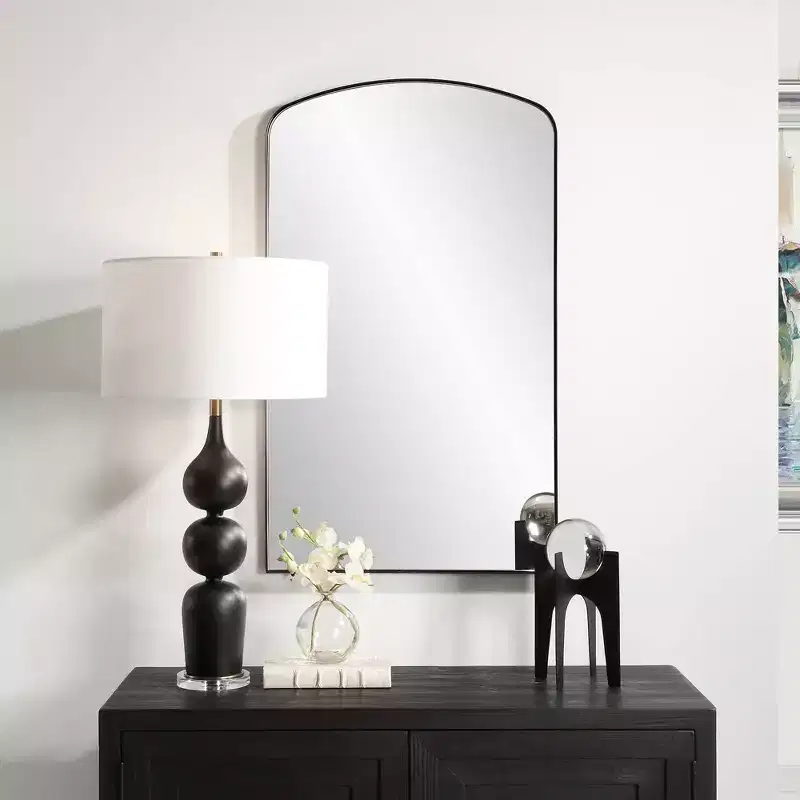 Matte Black 24 x 40 Arch Wall Mirror