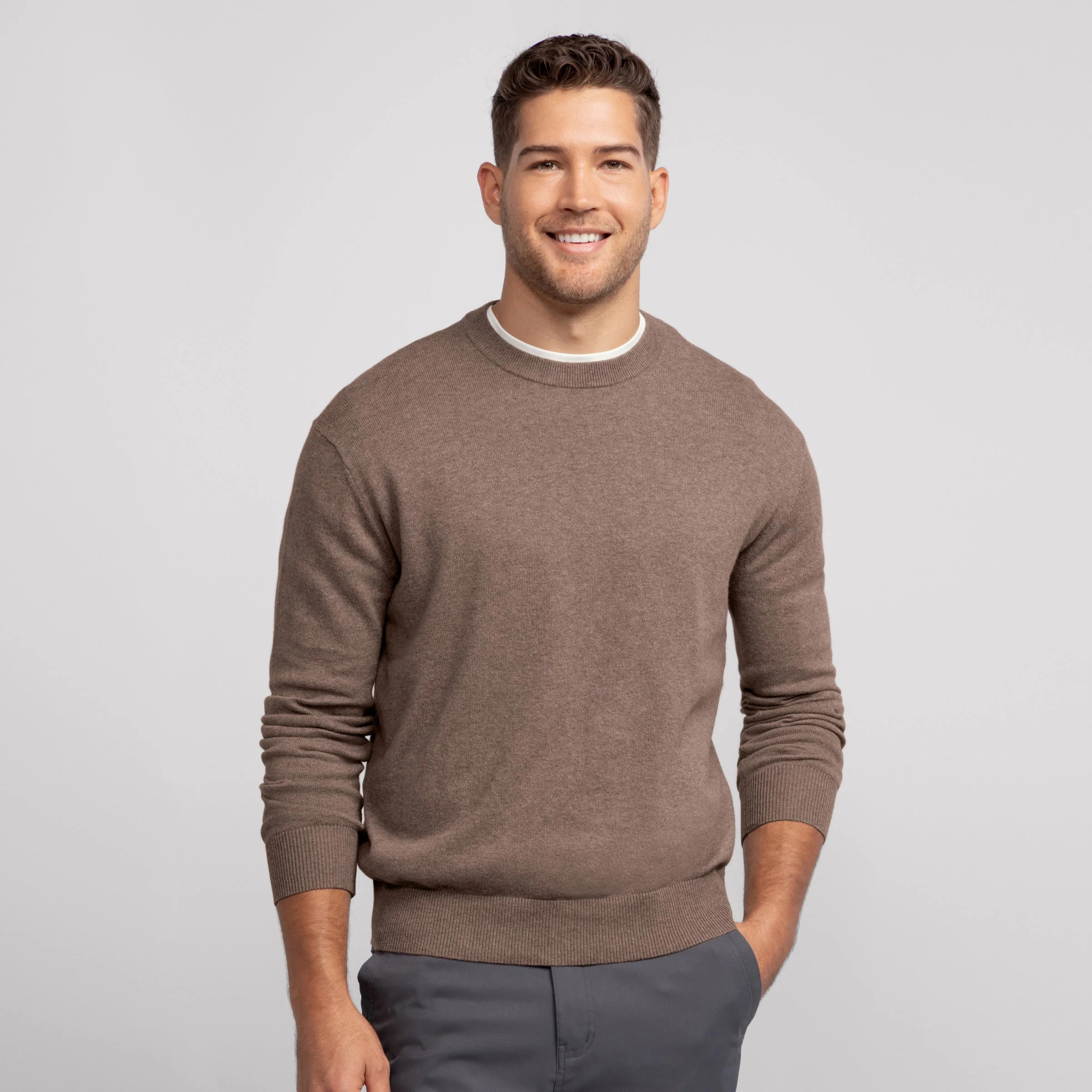 Crewneck Sweater -- Mocha Heather