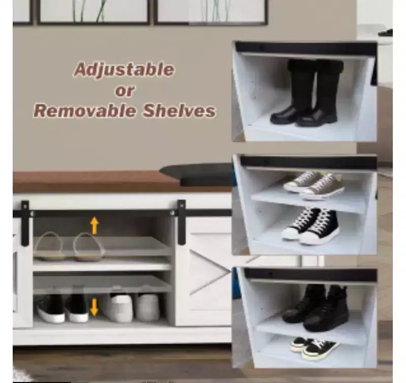 Sliding Door Shoe Bench, MDF,