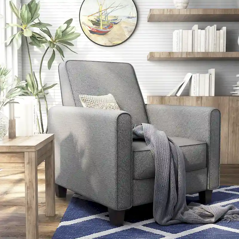 Traditional Fabric Welted Padded Recliner Chair
