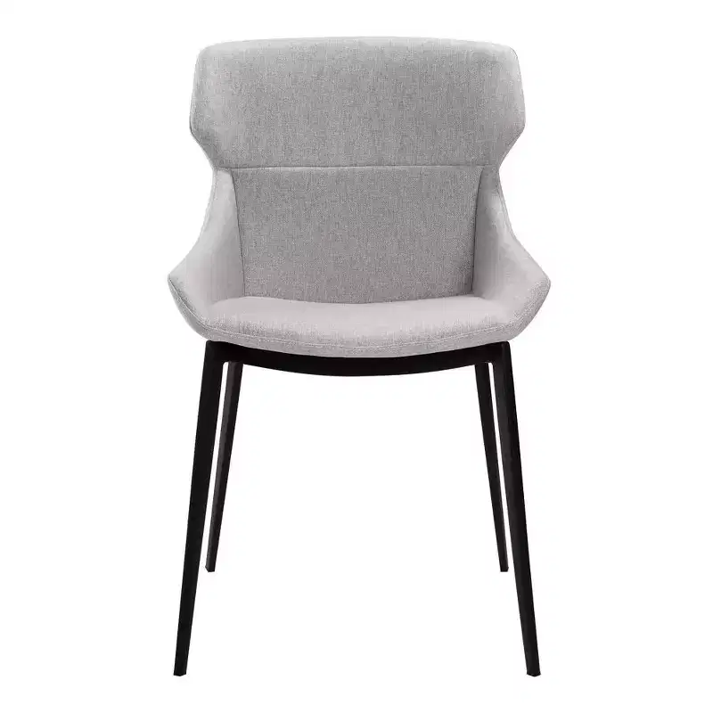 Gray Fabric Matte Black Dining Chair – Set of 2
