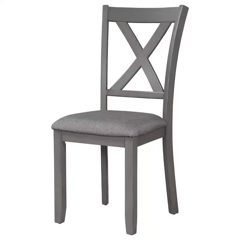 Whisen 6-Piece Wooden Rectangular Kitchen Dining Table Set with 4 Fabric Chairs and Bench