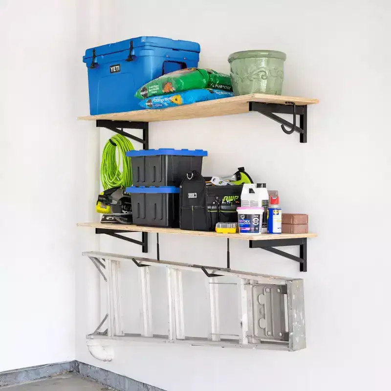 StoreYourBoard 1' x 4' DIY Wall Shelf Brackets | Heavy Duty Garage Wall Shelves
