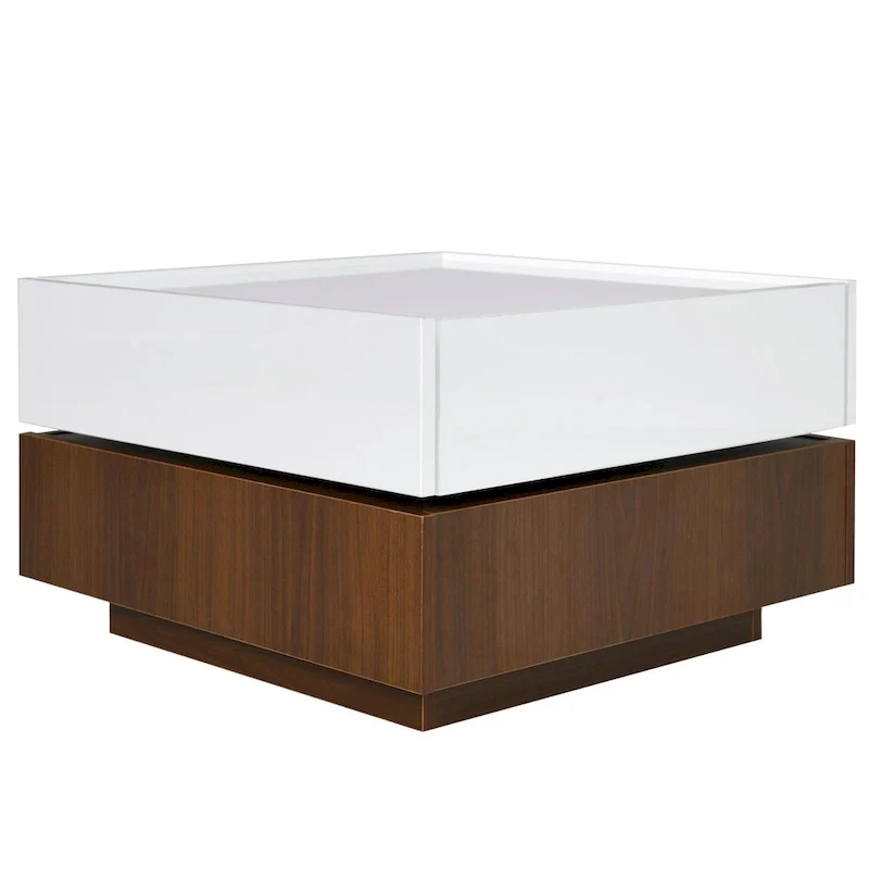 Rotating Coffee Table with 2 Drawers