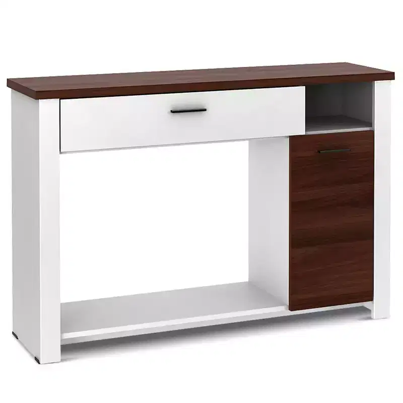 48'' Console Sofa Table with Drawer, Height-Adjustable Cabinet & Shelf