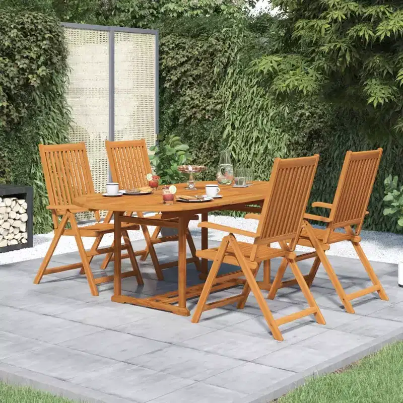 vidaXL Garden Dining Set Natural Wood Solid Acacia Wood Large Expandable