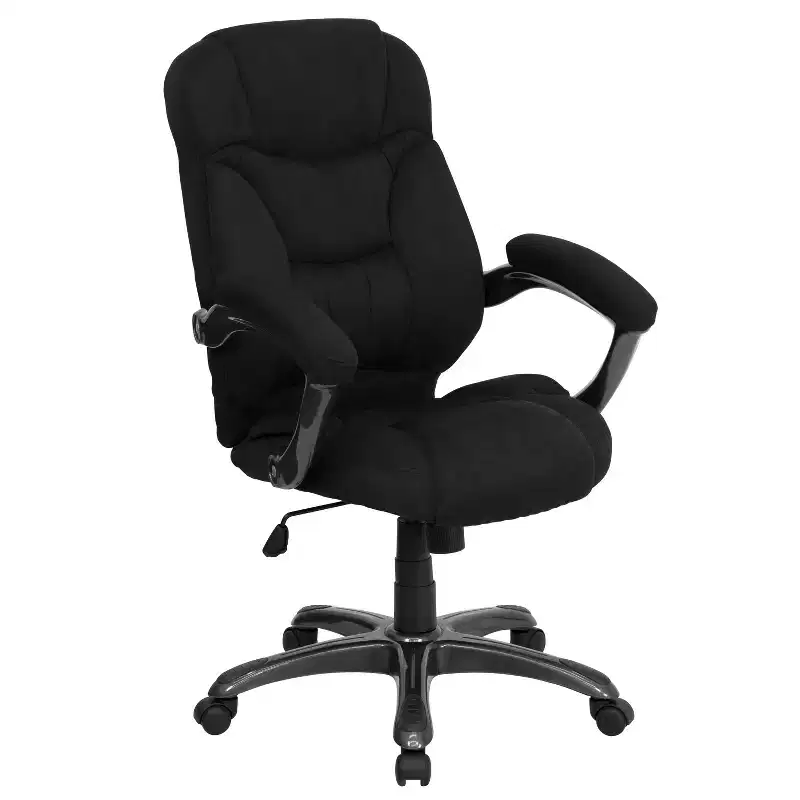 Emma and Oliver High Back Executive Ergonomic Office Chair with Silver Nylon Base and Arms