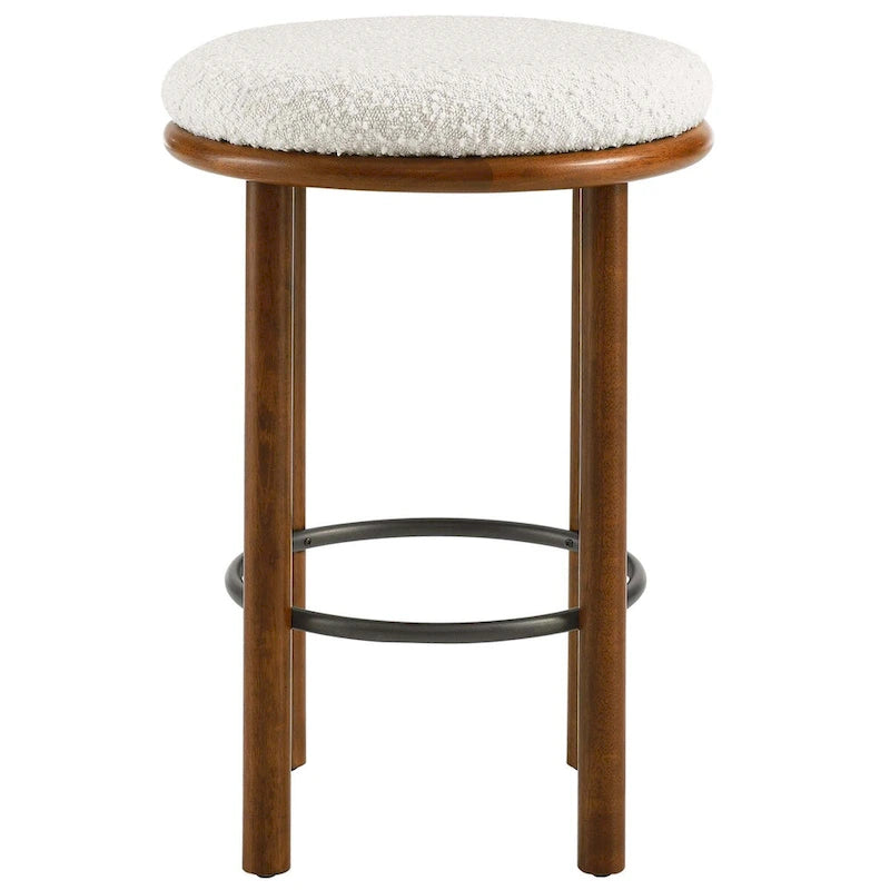 Boucle Fabric Counter Stools - Set of 2