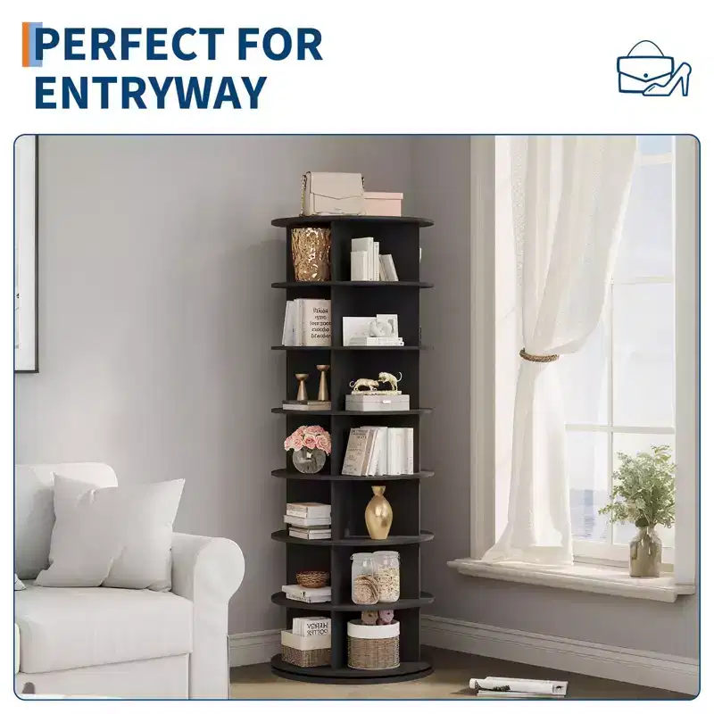 7-Tier 360° Rotating Shoe Rack Tower, Holds 42 Pairs, Freestanding