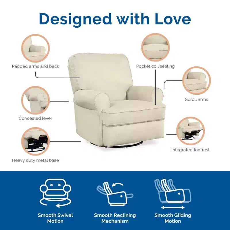 Nursery Swivel Glider Recliner Chair