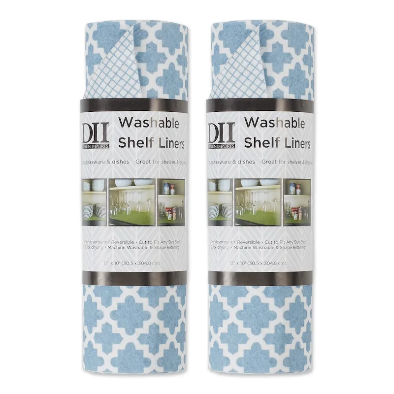 Grey Lattice Shelf Liner - Set of 2