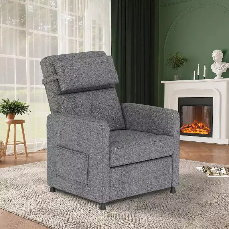 Electric Recliner Chair with Massage, Heat, Lumbar Support, Adjustable Power Reclining, USB Port, Side Pockets, Living Room Seating, Gray
