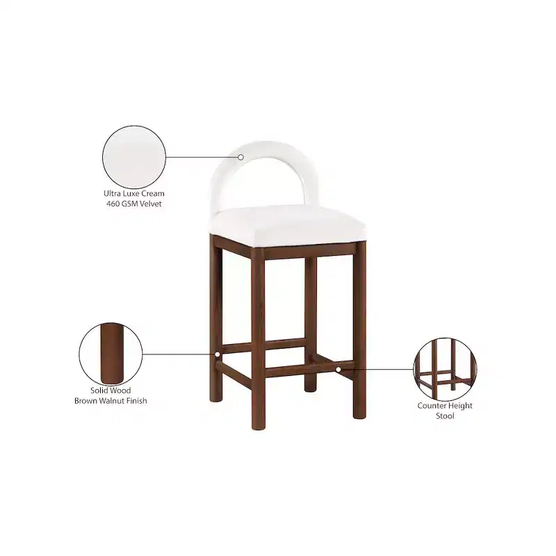 Velvet Counter Stool