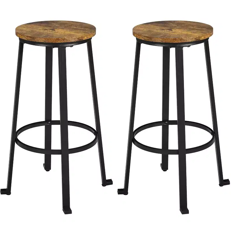 Yaheetech Barstools Set of 2 29.5H Pub Height with Metal Frame Backless