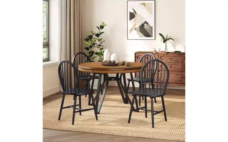 Aria 5pc Wood and Iron Dining Set