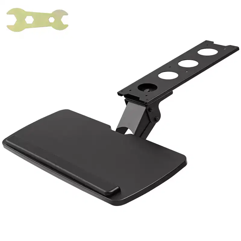 Keyboard Tray under Desk Adjustable Height,Height and Angle Adjustable under Desk Keyboard Tray Slide out,Large 25x9.8in Keyboard Holder,Black