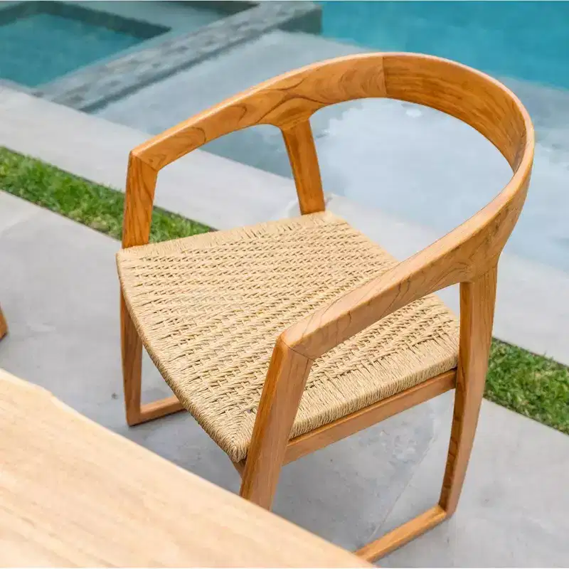 Nordic Teak Natural Indoor/Outdoor Dining Chair - Beige